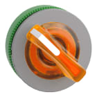 SCHNEIDER ELECTRIC - Testa selettore luminoso, Harmony XB5, filopannnello 30mm, plastica, leva arancione, per LED universale, 2 posizioni con ritorno, ghiera grigia