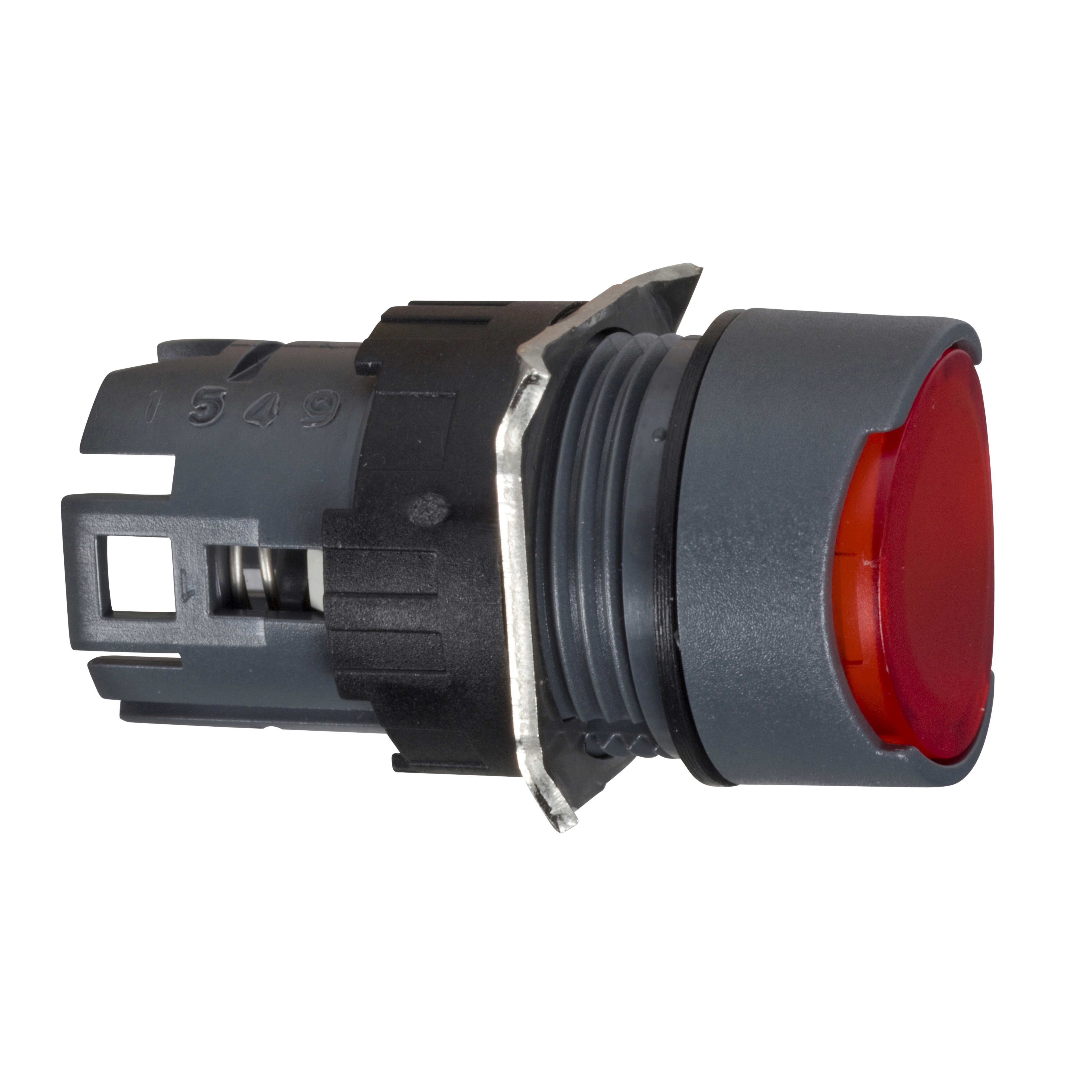 SCHNEIDER ELECTRIC - Testa pulsante luminoso circolare Ø16 - filo ghiera - rosso