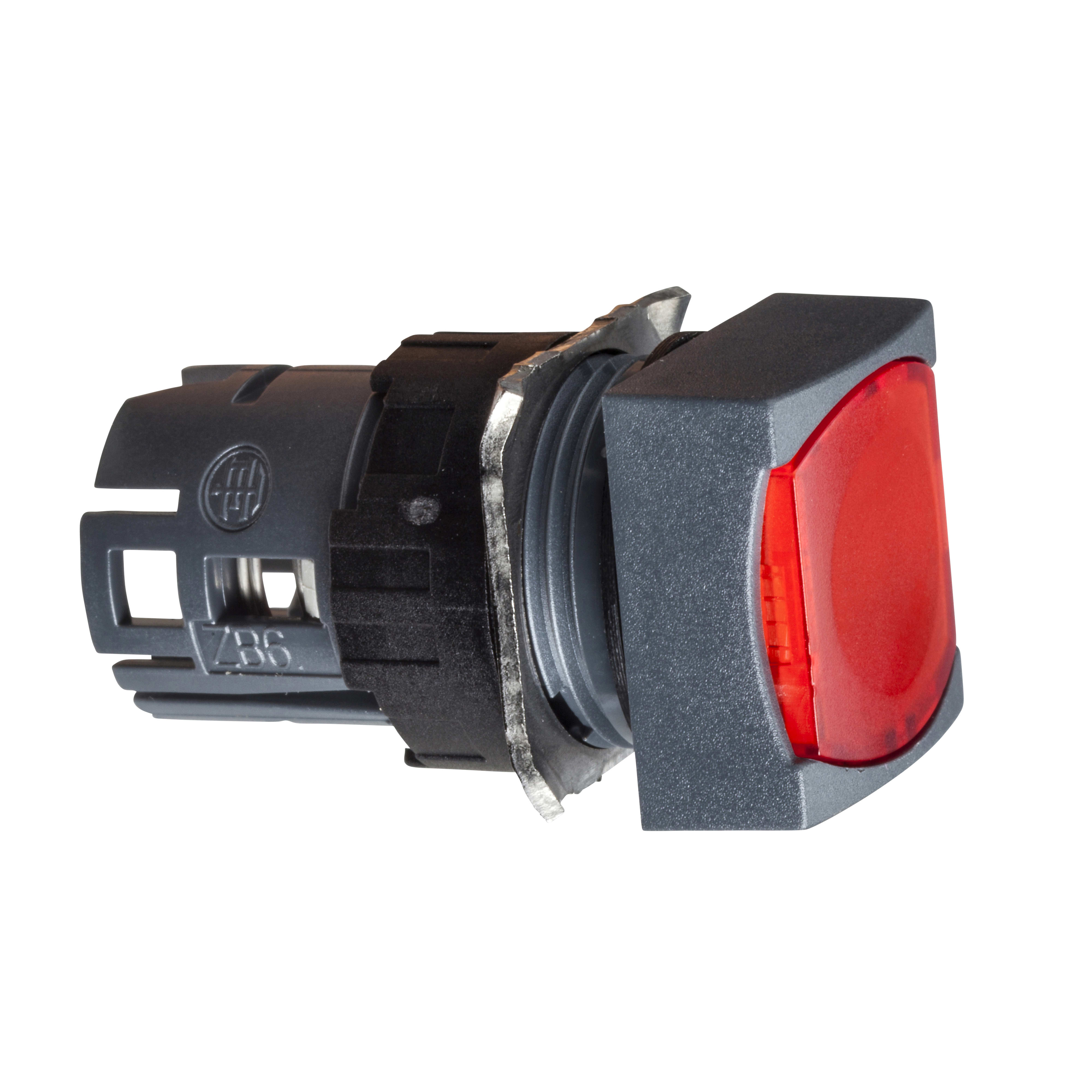 SCHNEIDER ELECTRIC - Testa pulsante luminoso quadrato Ø16 - filoghera - rosso