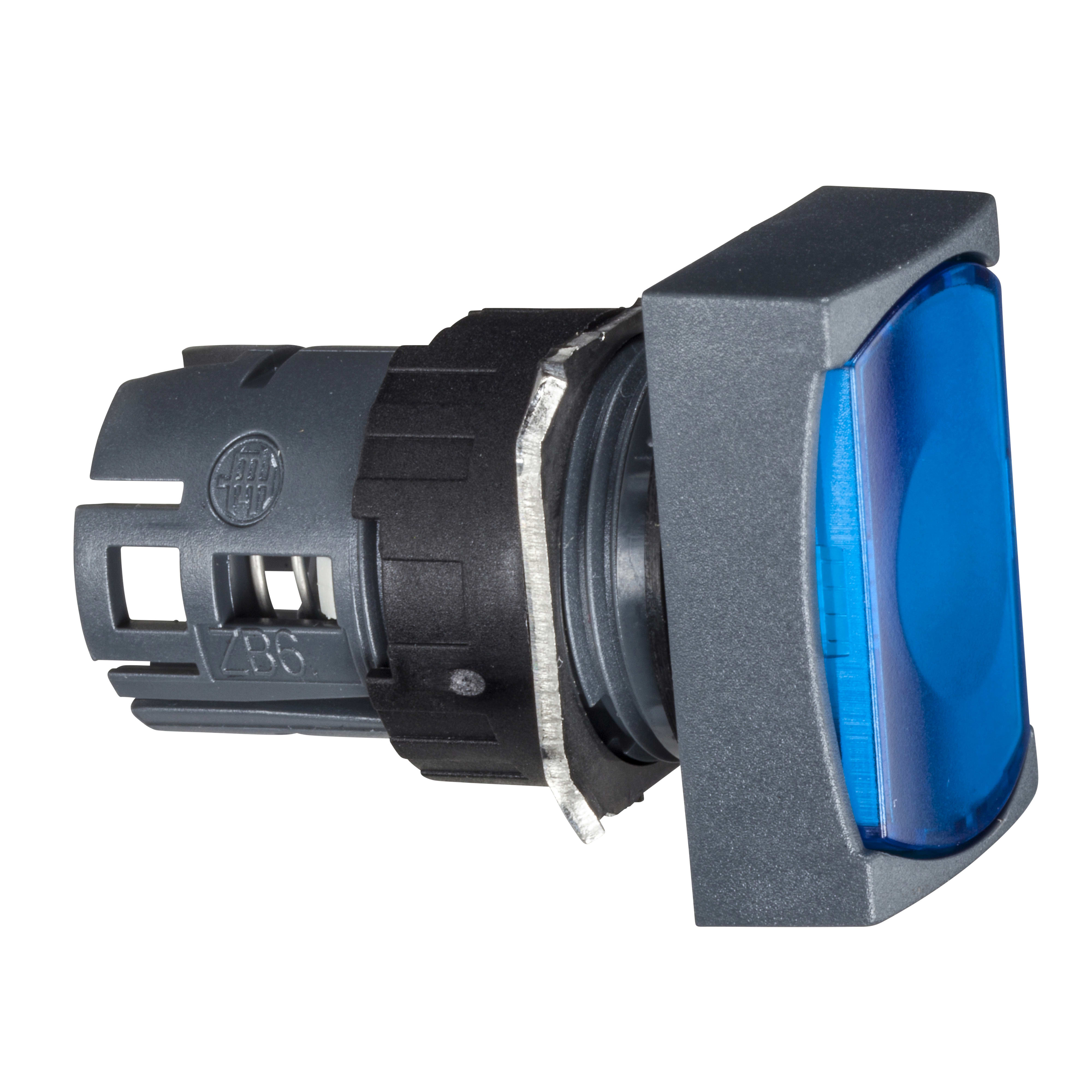 SCHNEIDER ELECTRIC - Testa pulsante luminoso rettangolare Ø16 - filoghiera - blu