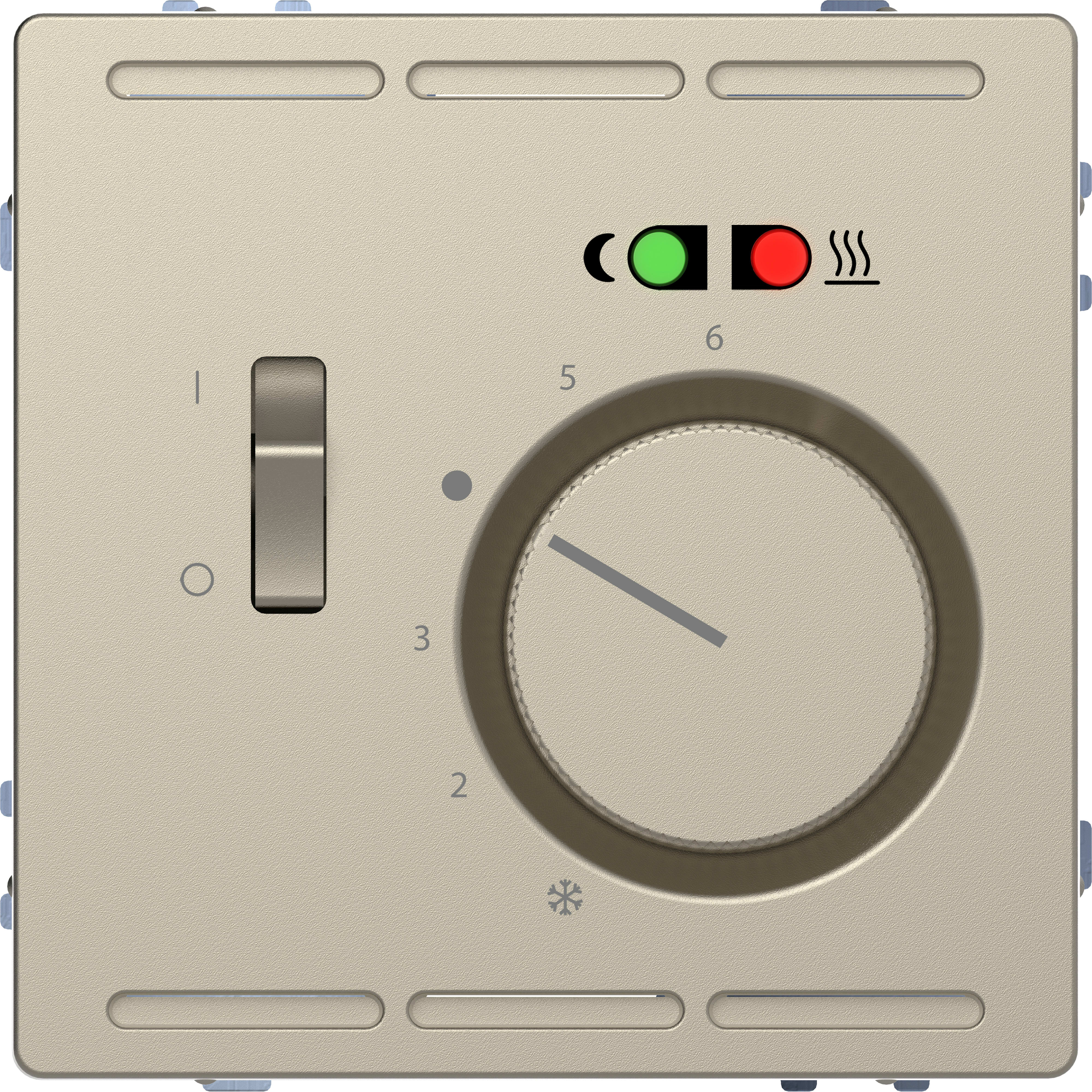 SCHNEIDER ELECTRIC - Termostato 230V con interruttore e piastra centrale, sahara, System Desing