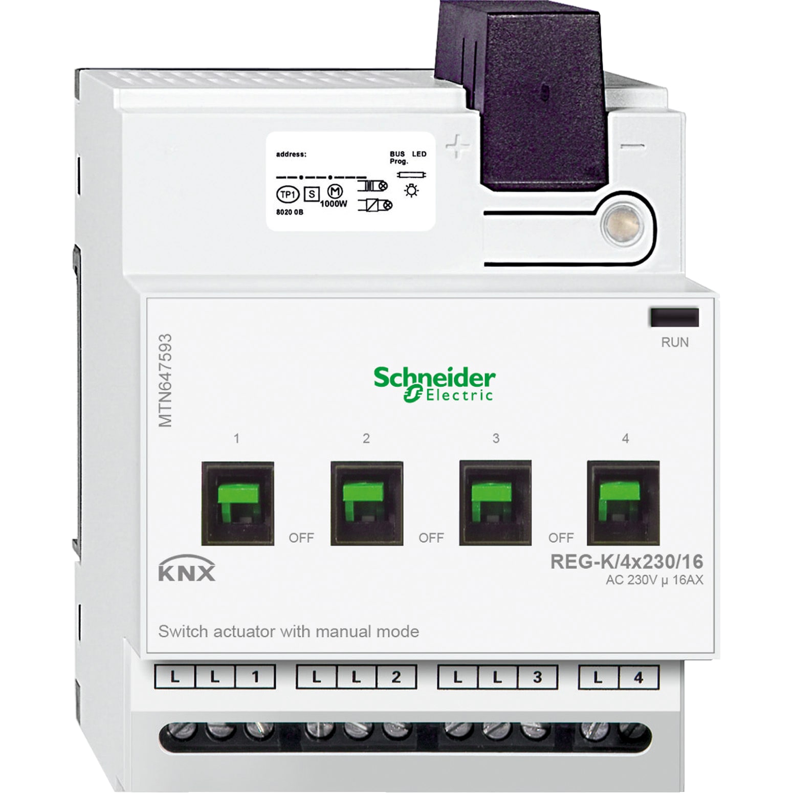 SCHNEIDER ELECTRIC - Attuatore di commutazione REG-K/4x230/16 con modalità manuale