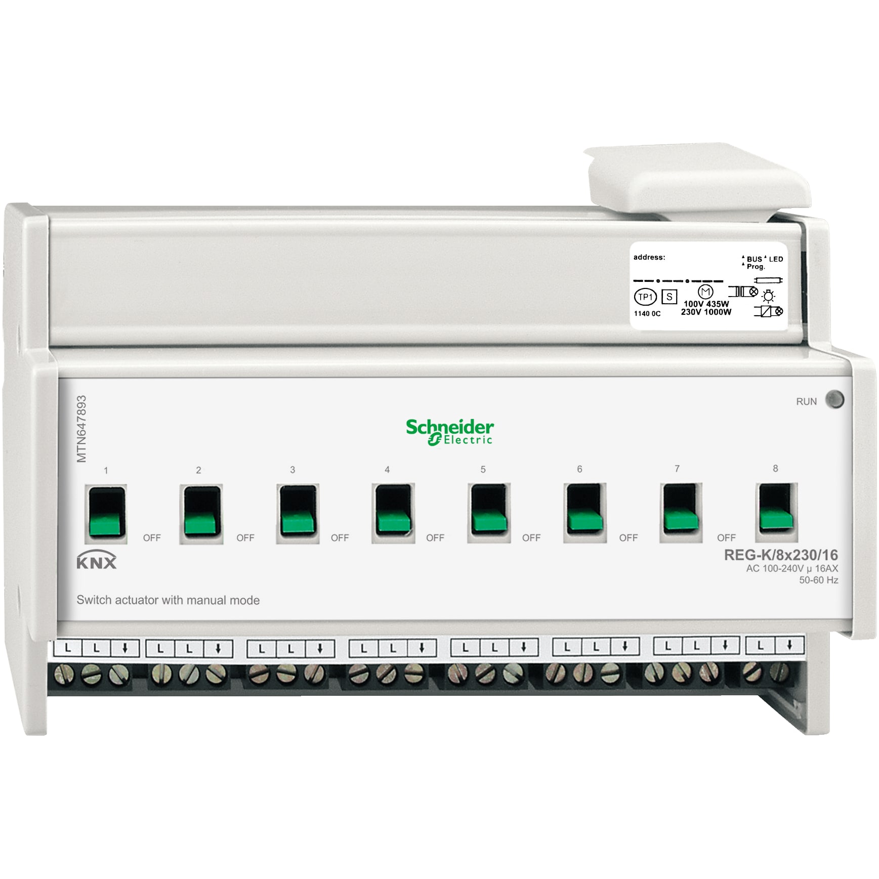 SCHNEIDER ELECTRIC - Attuatore di commutazione REG-K/8x230/16 con modalità manuale