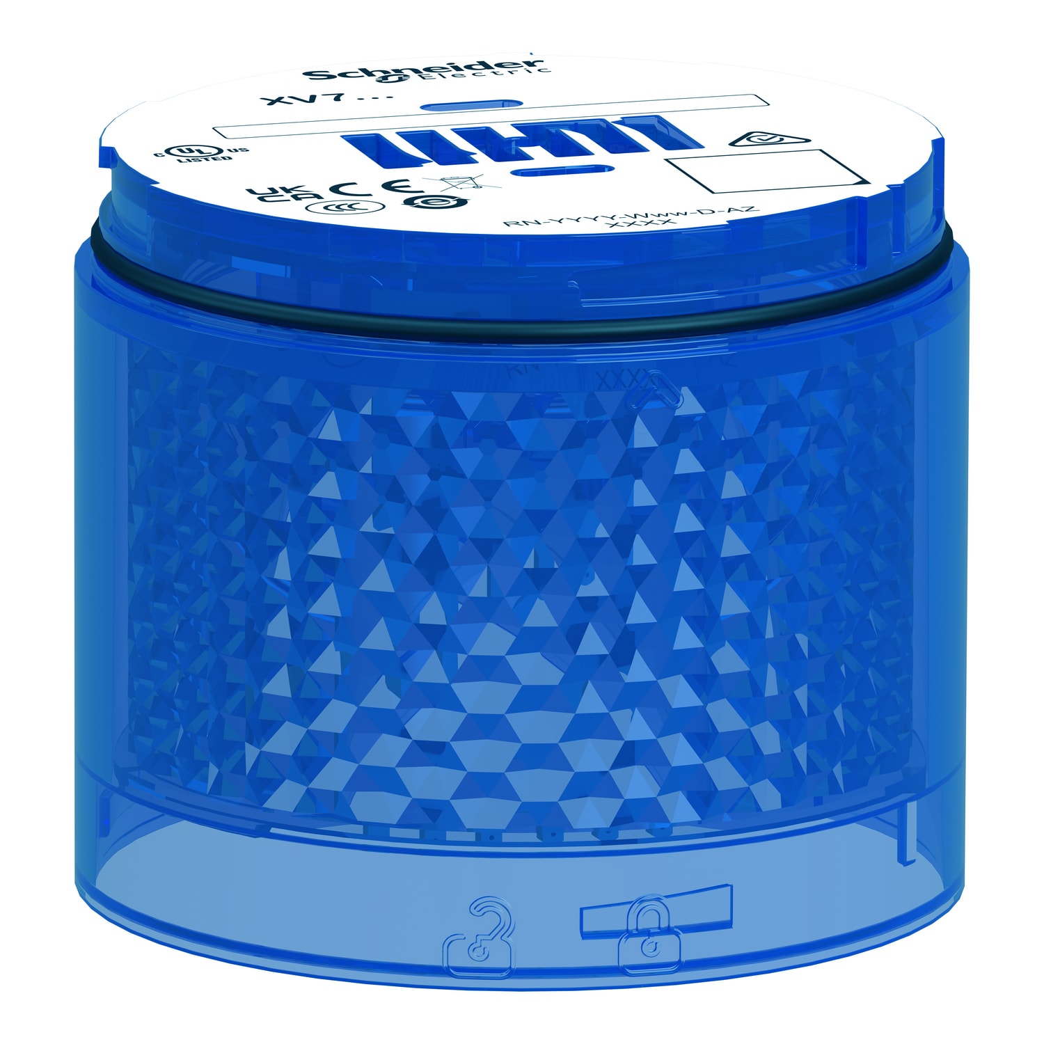 SCHNEIDER ELECTRIC - Elemento luminoso, Harmony XVB7, blu, Ø70mm, luce fissa