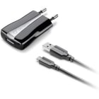 CELLULAR LINE - CARICABATTERIA RETE USB + CAVO MICROUSB CEEACHUSBKITMICUSB2