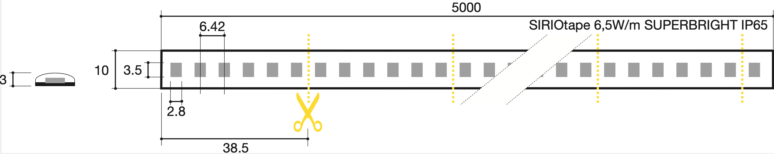 SICOM - SIRIOTAPE 6,5W/M 830 24V SUPERBRIGHT IP6
