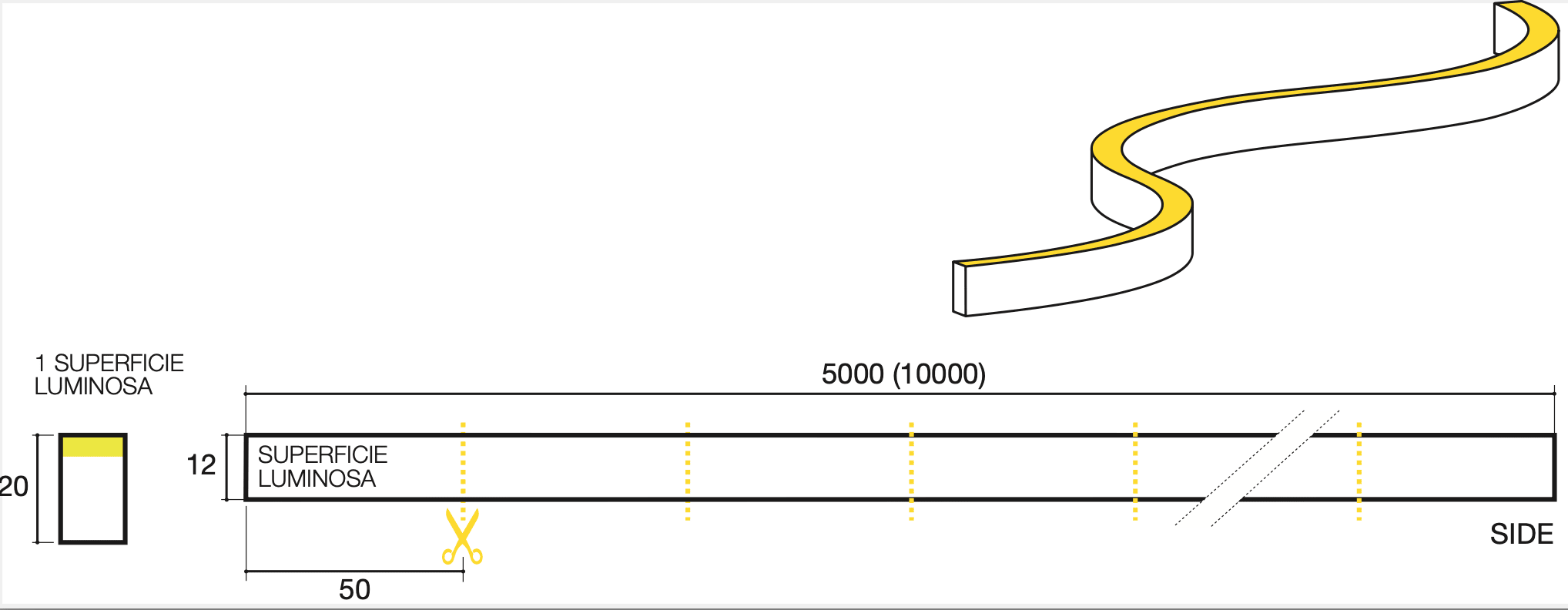 SICOM - SICOMTAPE NEON SIDE 10W 4000 IP67-5M