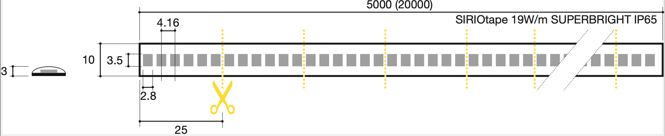 SICOM - SIRIOTAPE 19W/M 827 24V SB IP65