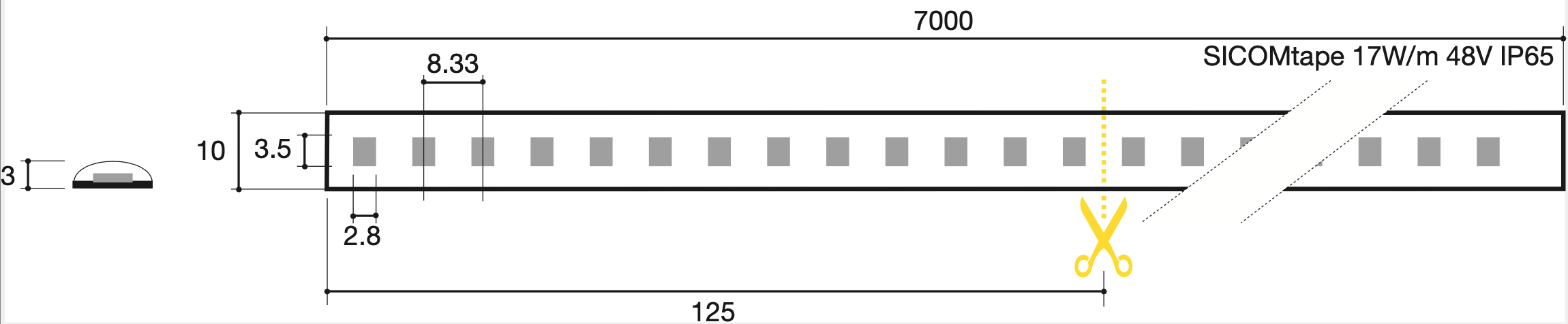 SICOM - SICOMTAPE 17W/M 930 48V ULTRALONG 7M IP6