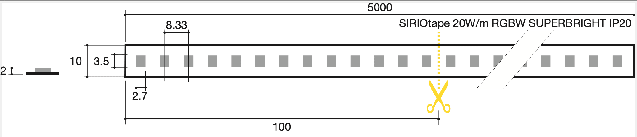 SICOM - SIRIOTAPE 20WM RGBW 24V