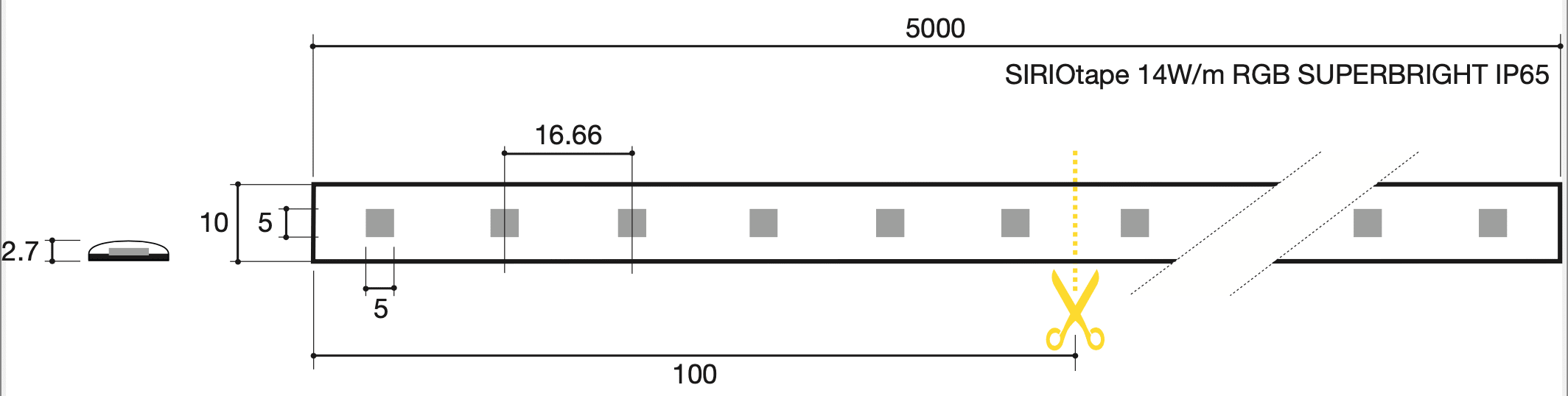 SICOM - SIRIOTAPE 14W/M RGB IP65 24V SUPERBRIGHT 5606002