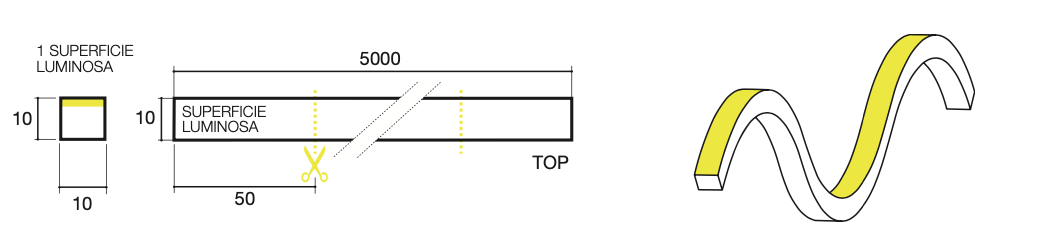 SICOM - SICOMTAPE NEON 10X10 TOP 10W 3000K IP67