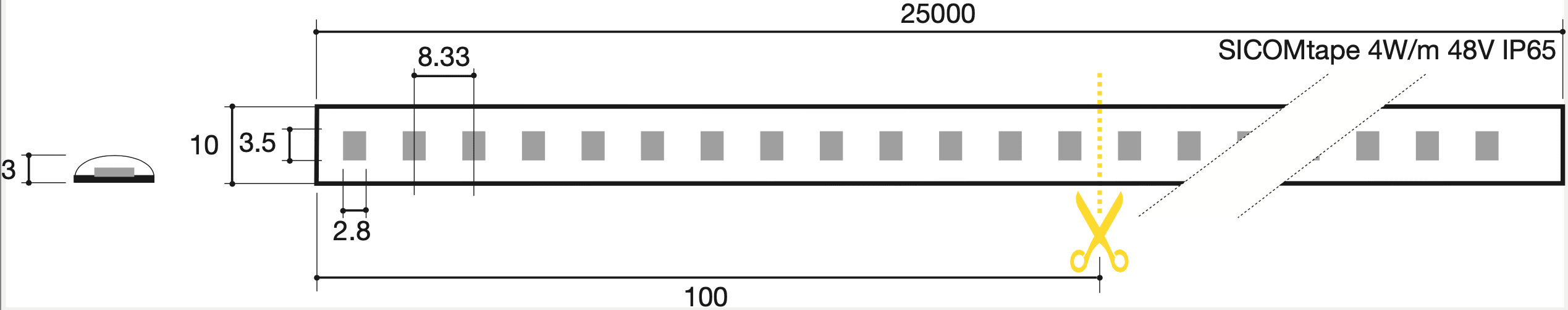 SICOM - SICOMTAPE 4W/M 930 48V ULTRALONG 25M IP6