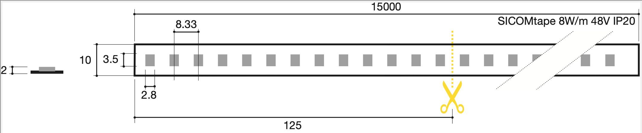 SICOM - SICOMTAPE 8W/M 927 48V ULTRALONG 15M