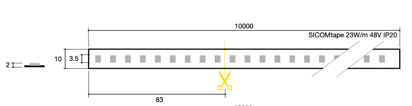 SICOM - SICOMTAPE 23W/M 927 48V ULTRALONG 10M IP
