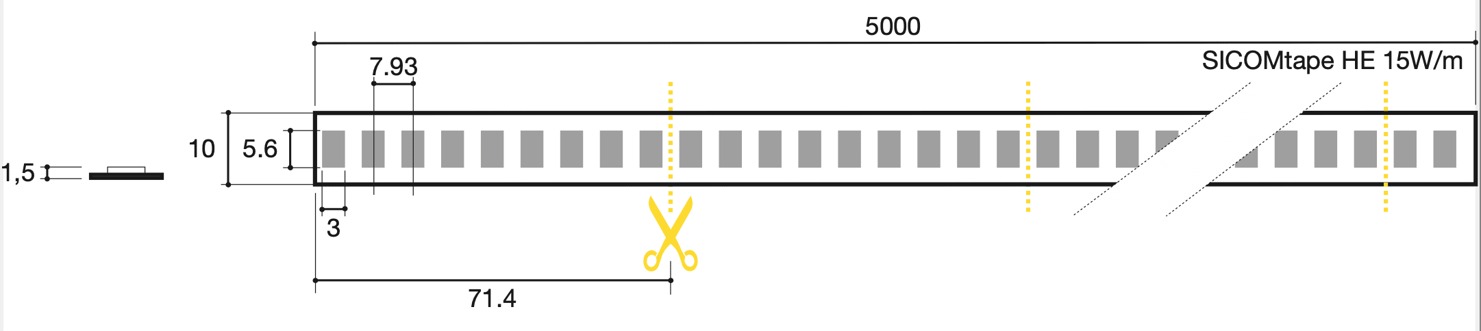 SICOM - SICOMTAPE HE 15W/M 940 24V