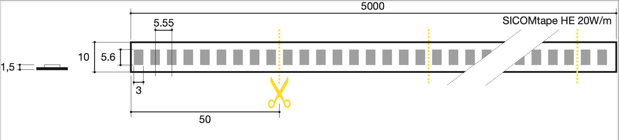 SICOM - SICOMTAPE HE 20W/M 930 24V