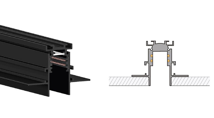 SIDE - BINARI M-SYSTEM 48V INCASSO L.3000MM NE