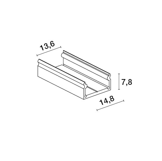 SIDE - SLIM LED FRAME KIT ESTRUSO ALLUMINIO L.2 980151