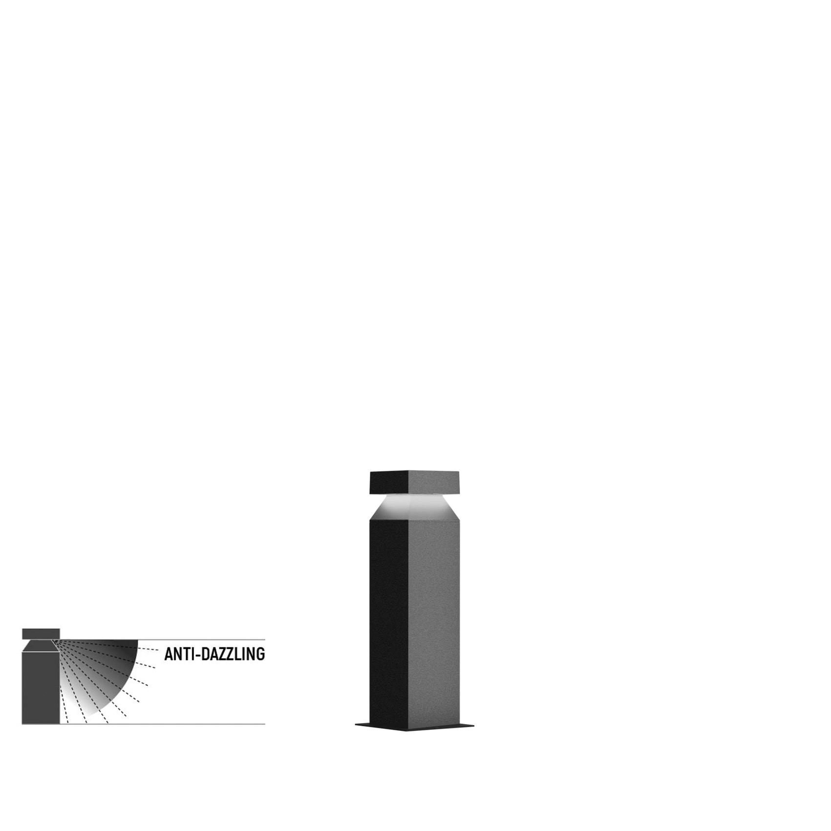 SIDE - VERSO 120-Q H.400MM 11W 233LM 3000K IP65 E6131-LBC