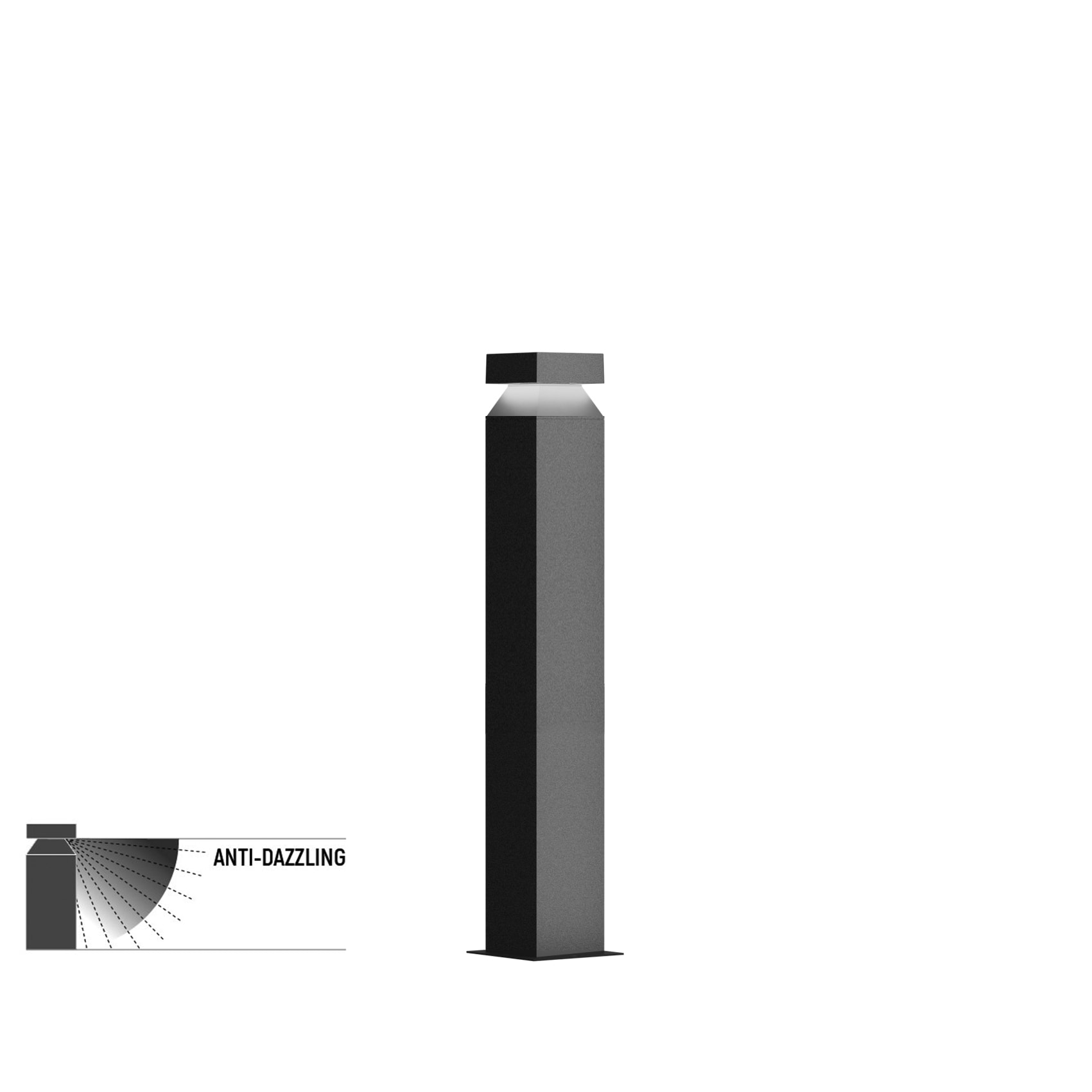 SIDE - VERSO 120-Q H.700MM 6W 123LM 3000K IP65 E6161-LBC