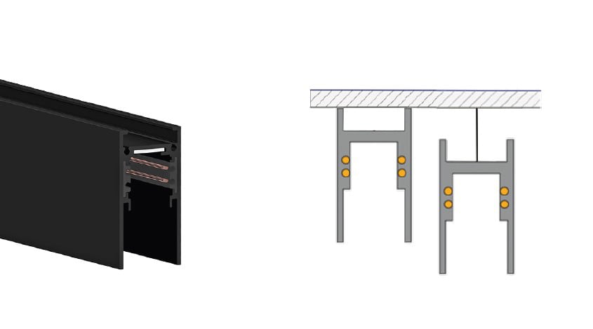 SIDE - BINARIO 48VDC PLAFONE SOSPENSIONE L.3000 M-25302H