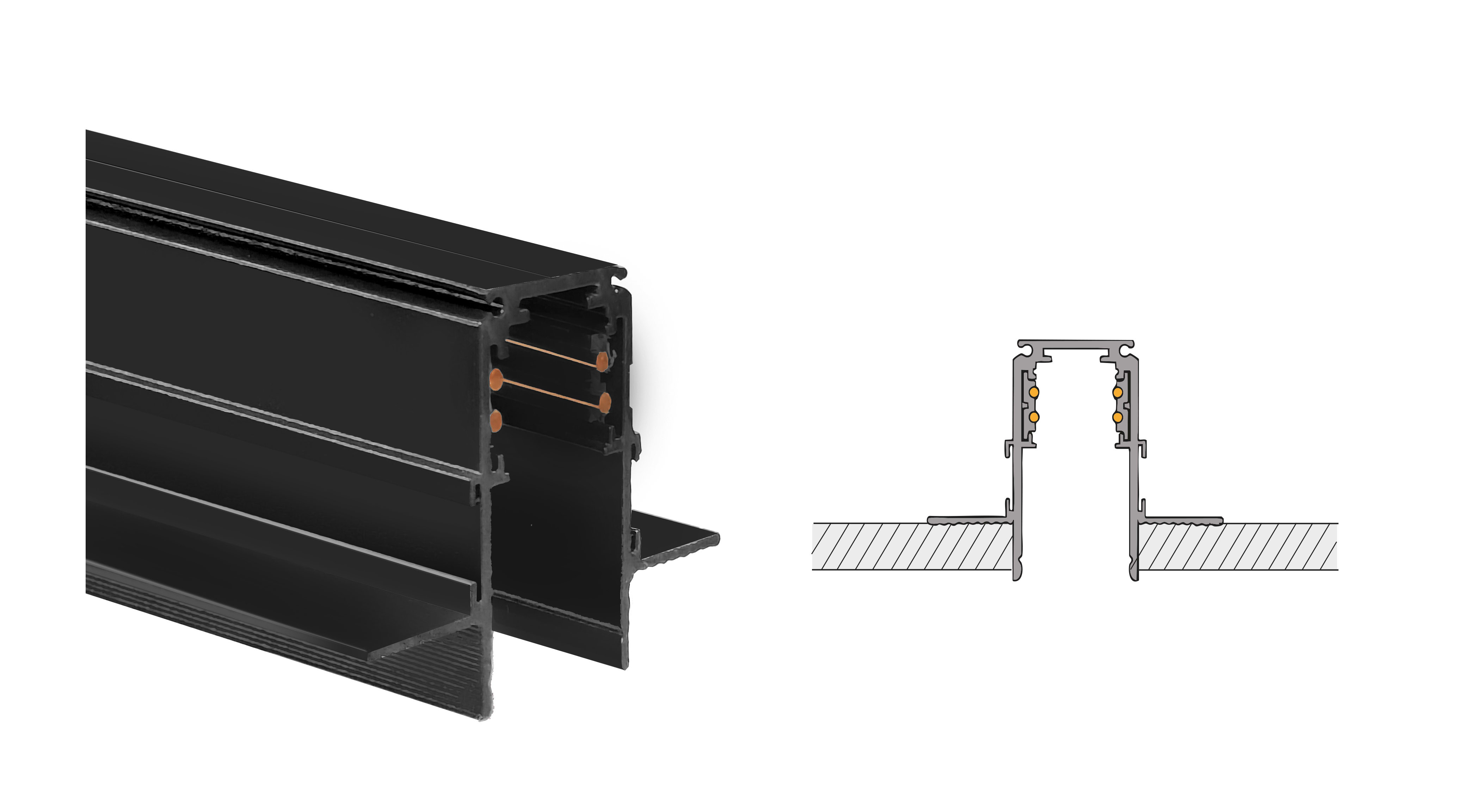 SIDE - BINARI M-SYSTEM 48V INCASSO L.2000MM NE
