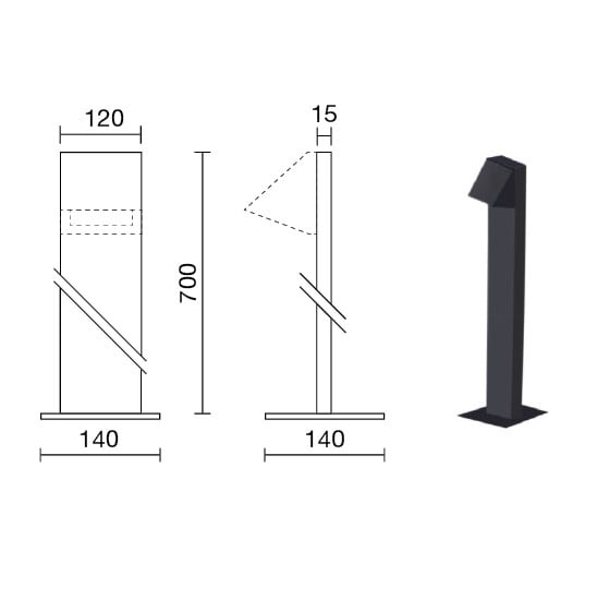 SIDE - PALO DA INTERRARE CON BASETTA NE P40-P-NE