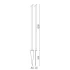 SIDE - ASTA CON PICCHETTO IN ACCIAIO INOX - H.