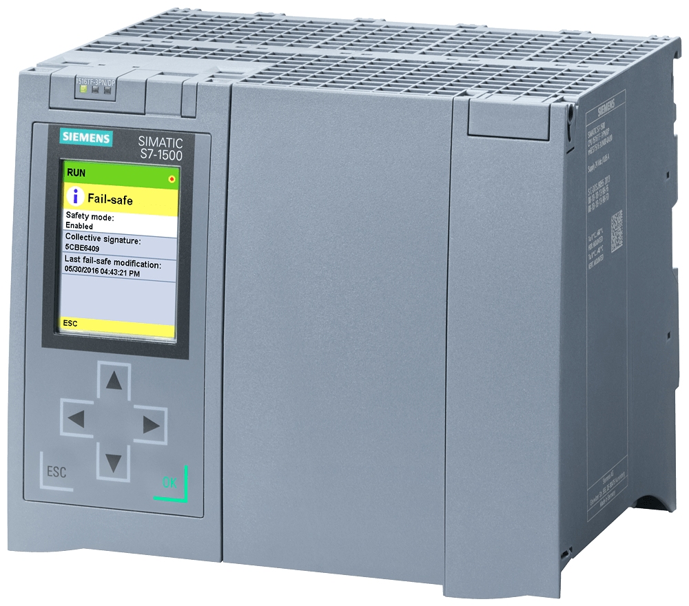 SIEMENS - CPU 1516TF-3 PN/DP, 1.5MB PROG./5MB DATA