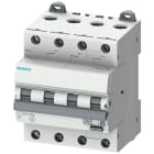 SIEMENS - Interruttore magnetotermico differenziale, 6 kA, a 4 poli, tipo A, 300 mA, car. C, In: 10 A Un: 400 V