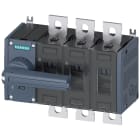 SIEMENS - Sezionatore sottocarico 500 A, grand. costr. 3, a 3 poli, comando frontale a sinistra, apparecchio completo