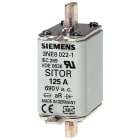 SIEMENS - Cartuccia fusibile SITOR, con contatti a coltello, NH00, In: 125 A, aR, Un AC: 690 V