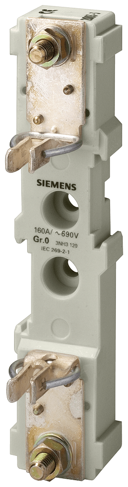 SIEMENS - Base portafusibili NH grand. 0, a 1 polo 160 A 690 V (1000 V) attacchi piatti