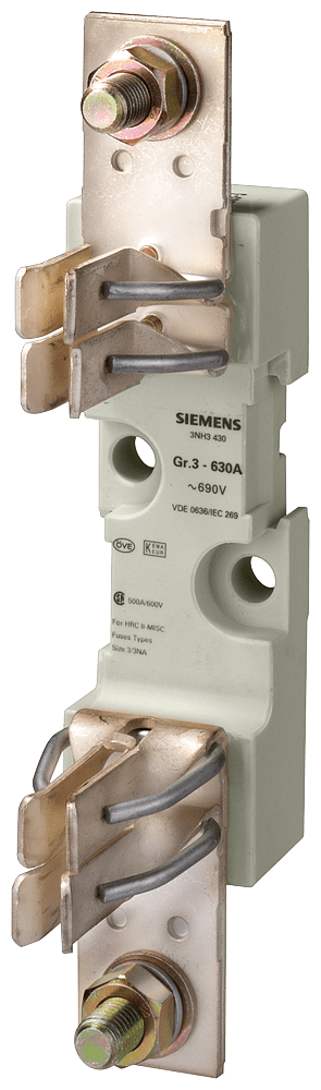 SIEMENS - Base portafusibili NH grand. 3, a 1 polo 630 A 690 V (1000 V) attacchi piatti