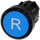 SIEMENS - Pulsante, 22 mm, rotondo, in plastica, colore blu, iscrizione: R, bottone