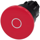 SIEMENS - Pulsante a fungo, 22 mm, rotondo, in plastica, colore rosso, iscrizione: O