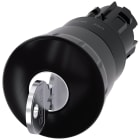 SIEMENS - Pulsante a fungo, 22 mm, rotondo, in plastica, nero, 40 mm, RONIS Nr.455, permanente