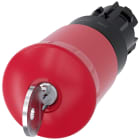 SIEMENS - Pulsante a fungo di ARRESTO DI EMERGENZA, 22 mm, rotondo, in plastica, colore rosso, con serratura Siemens, B
