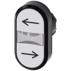 SIEMENS - Pulsante doppio, 22 mm, rotondo, in plastica, colore bianco: freccia verso sinistra, colore bianco: freccia verso destra