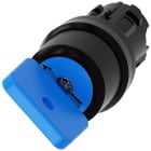 SIEMENS - Selettore a chiave O.M.R., 22 mm, rotondo, in plastica, colore blu, estrazione chiave O