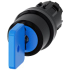 SIEMENS - Selettore a chiave O.M.R., 22 mm, rotondo, in plastica, colore blu, estrazione chiave I+O+II
