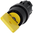 SIEMENS - Selettore a chiave O.M.R., 22 mm, rotondo, in plastica, colore giallo, estrazione chiave O+I
