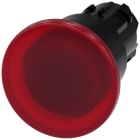 SIEMENS - Pulsante a fungo, illuminato, 22 mm, rotondo, in plastica, colore rosso, 40 mm