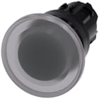 SIEMENS - Pulsante a fungo, illuminato, 22 mm, rotondo, in plastica, trasparente, 40 mm