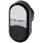 SIEMENS - Pulsante doppio, illuminato, 22 mm, rotondo, in plastica, colore bianco, nero 3SU10013AB610AA0