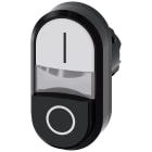 SIEMENS - Pulsante doppio, illuminato, 22 mm, rotondo, in plastica, colore bianco: I, colore nero: O