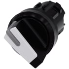 SIEMENS - Selettore, illuminabile, 22 mm, rotondo, in plastica, colore nero, bianco 3SU10022BF600AA0