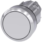 SIEMENS - Pulsante, 22 mm, rotondo, in metallo lucido, colore bianco, bottone