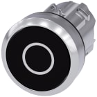 SIEMENS - Pulsante, 22 mm, rotondo, in metallo lucido, colore nero, iscrizione: O, bottone